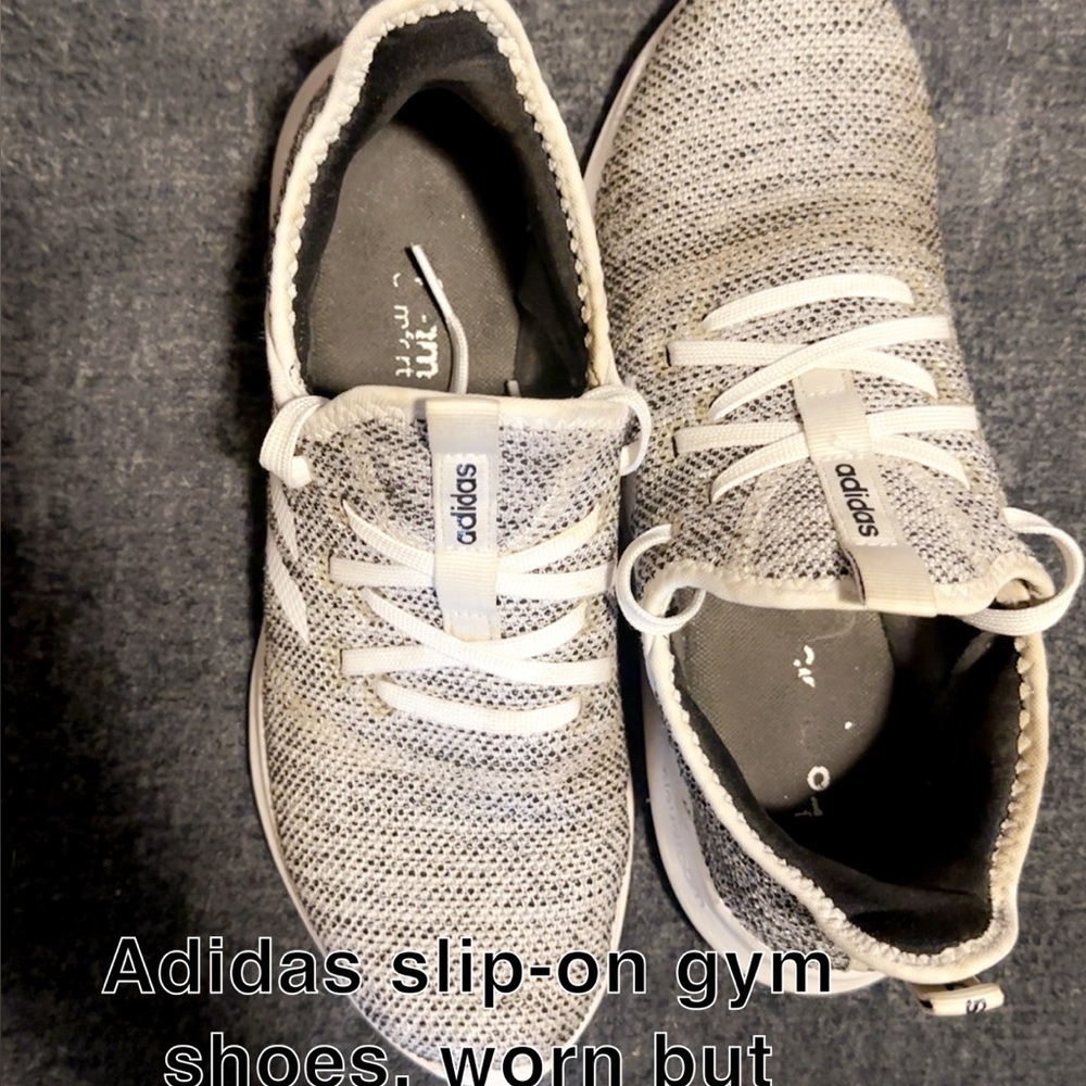 Adidas Black and White Slip-On Sneakers